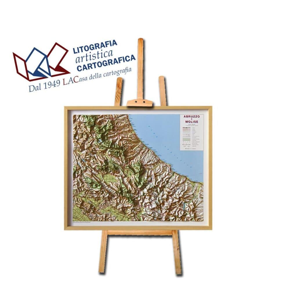 Abruzzo - Molise Carta in rilievo 64 x 76 cm scala 1:300.000