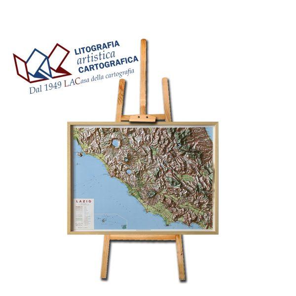 Lazio - Carta in rilievo 67 x 90 cm scala 1:300.000