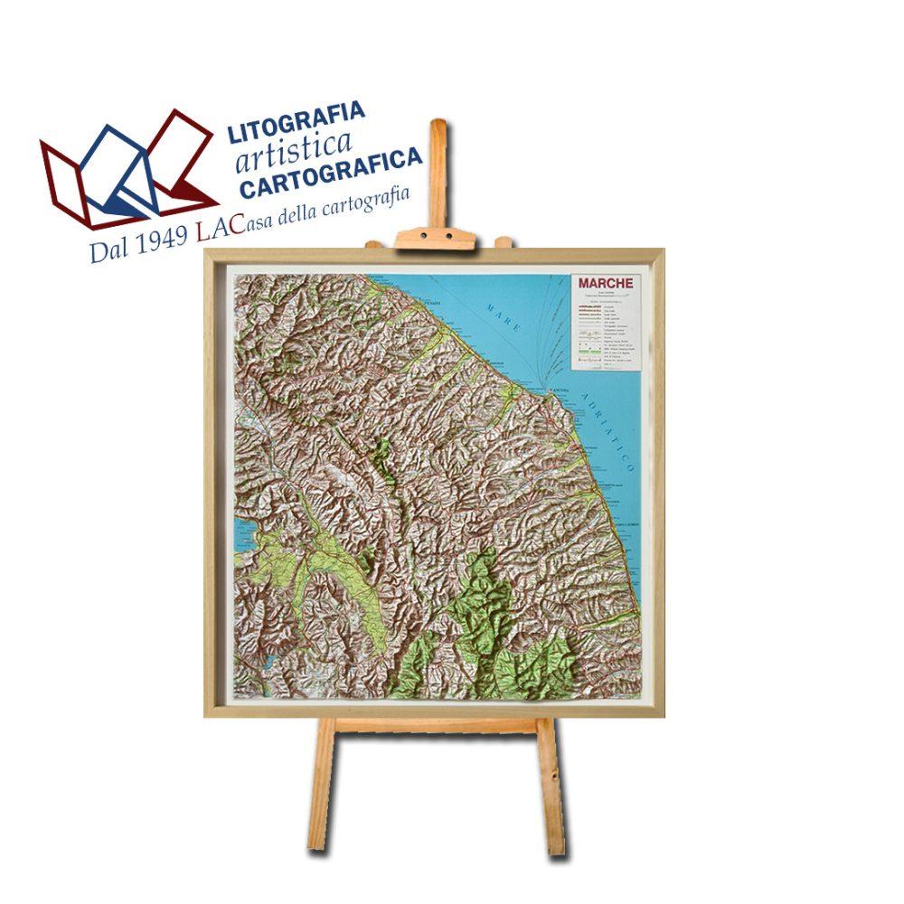 Marche - Carta in rilievo 67 x 72 cm scala 1:250.000