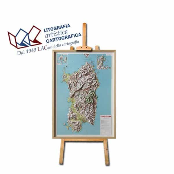 Sardegna - Carta in rilievo 68 x 93 cm scala 1:350.000