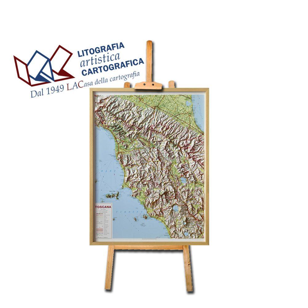 Toscana - Carta in rilievo 69 x 90 cm scala 1:350.000