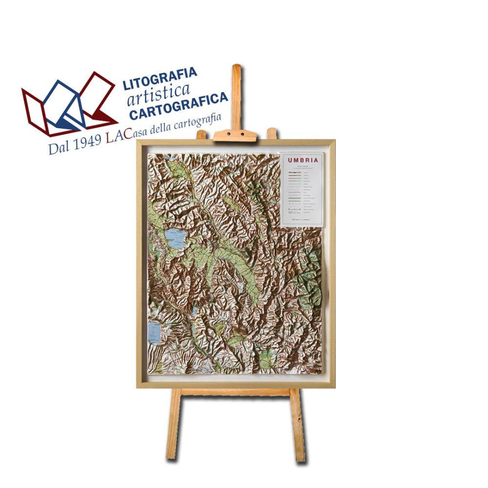 Umbria - Carta in rilievo 63 x 78 cm scala 1:200.000