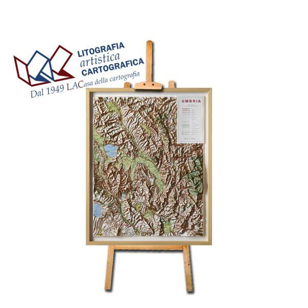 Umbria - Carta in rilievo 63 x 78 cm scala 1:200.000