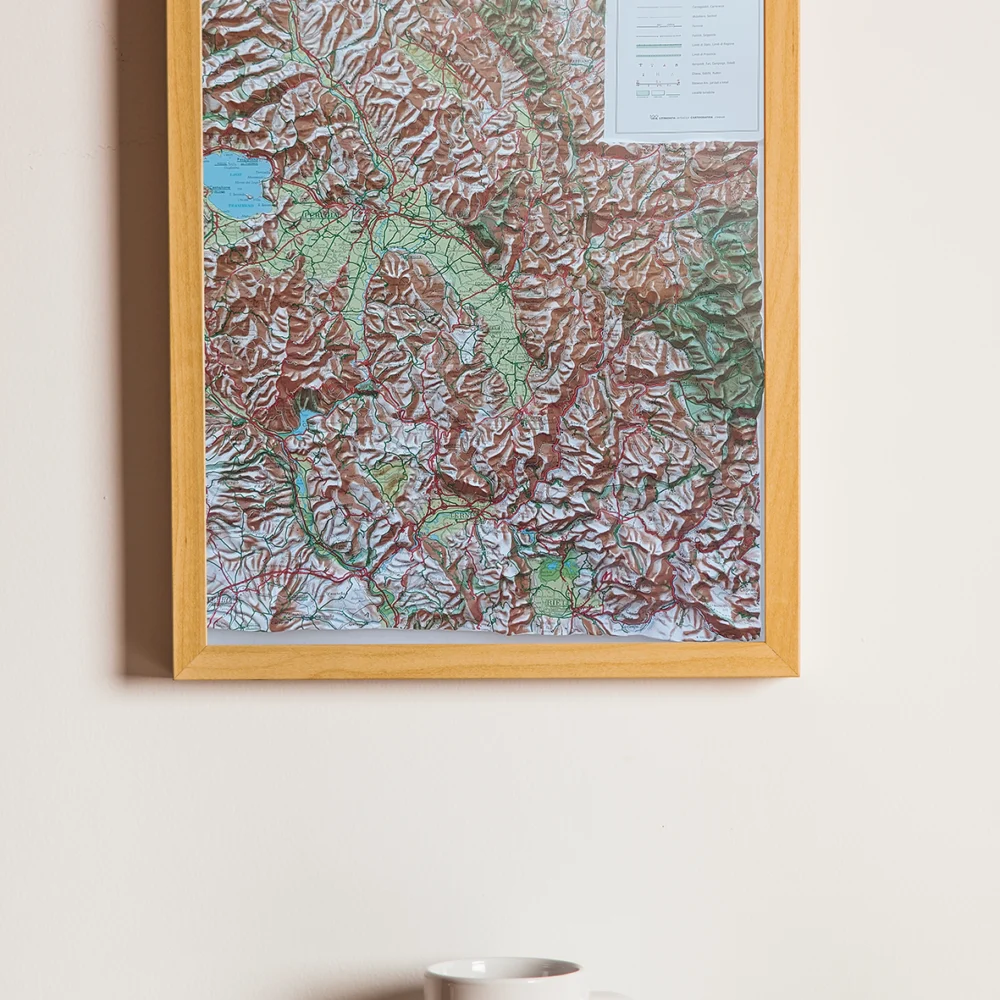 Umbria - Carta in rilievo 63 x 78 cm scala 1:200.000