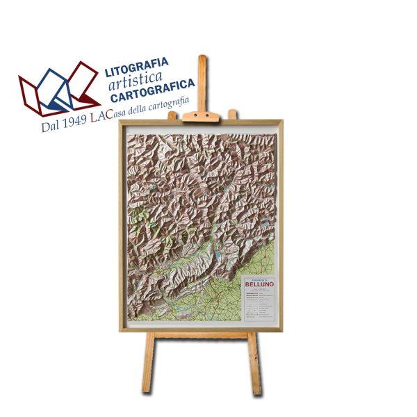 Belluno - Carta in rilievo 68 x 81cm scala 1:150.000