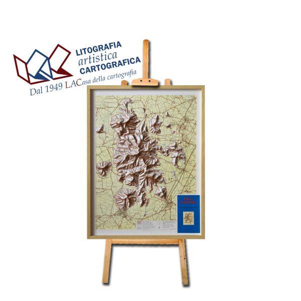 Colli Euganei - Carta in rilievo 63 x 78 cm scala 1:30.000