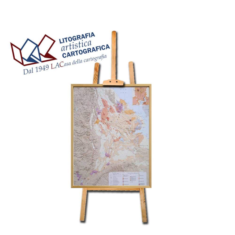 Afar Region - Dancalia Carta in rilievo 65 x 97 cm scala 1:950.000
