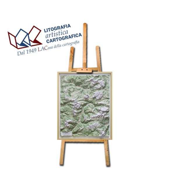 Dolomiti - Val di Fassa e Val Gardena - Carta in rilievo 67 x 83 cm scala 1:50.000