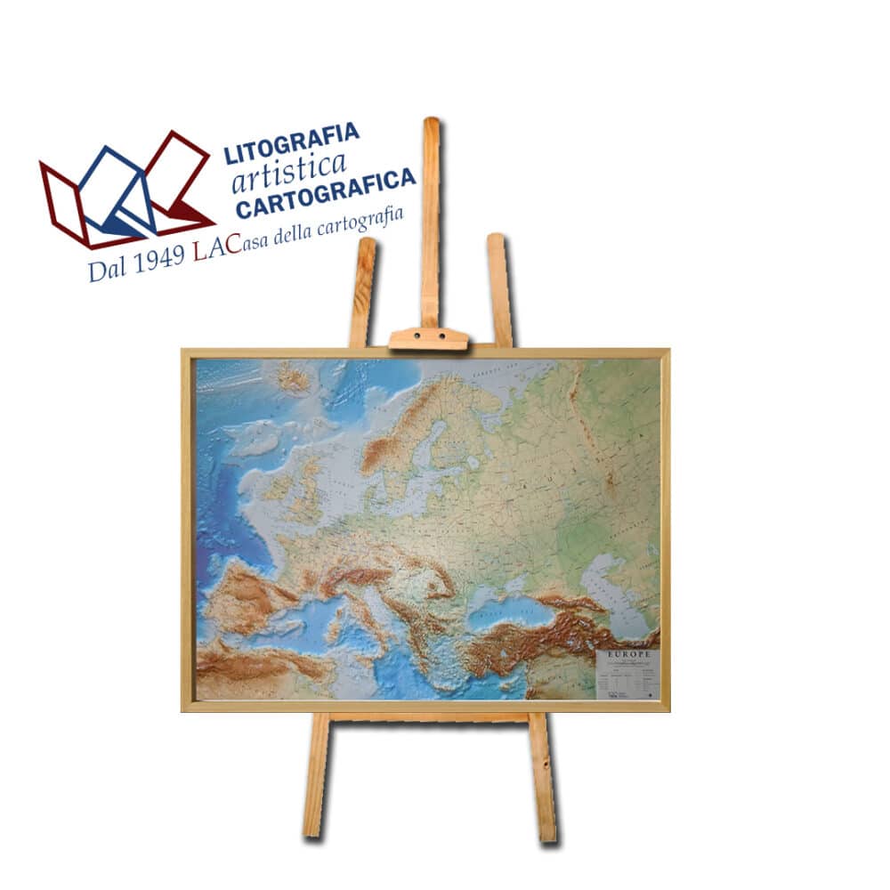 Europa - Carta a rilievo dell'Europa 69 x 72 cm scala 1:7.000.000