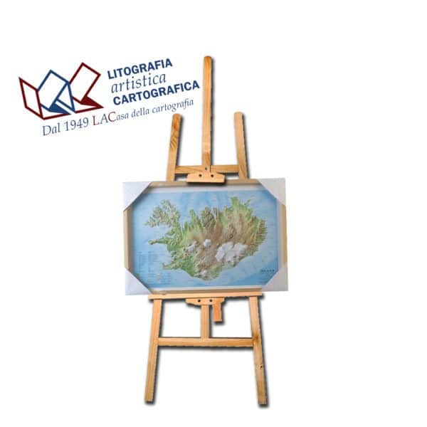 Islanda (islandese) - Carta in rilievo dell'Islanda 47 x 67 cm scala 1:1.000.000