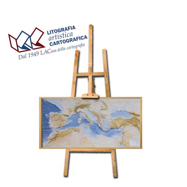 Mediterranean Sea - Carta in rilievo 67 x 124 cm scala 1:4.400.000