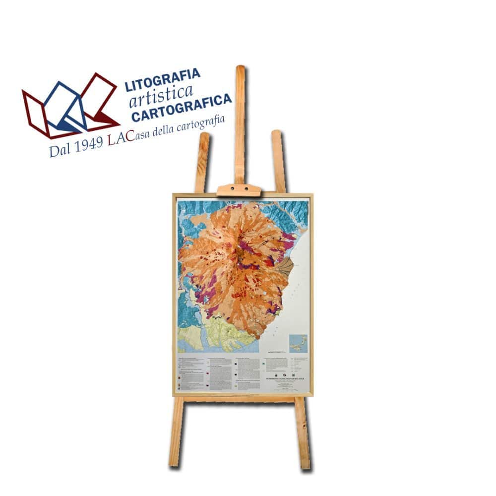 Monte Etna - Carta in rilievo 64 x 91 cm scala 1:75.000