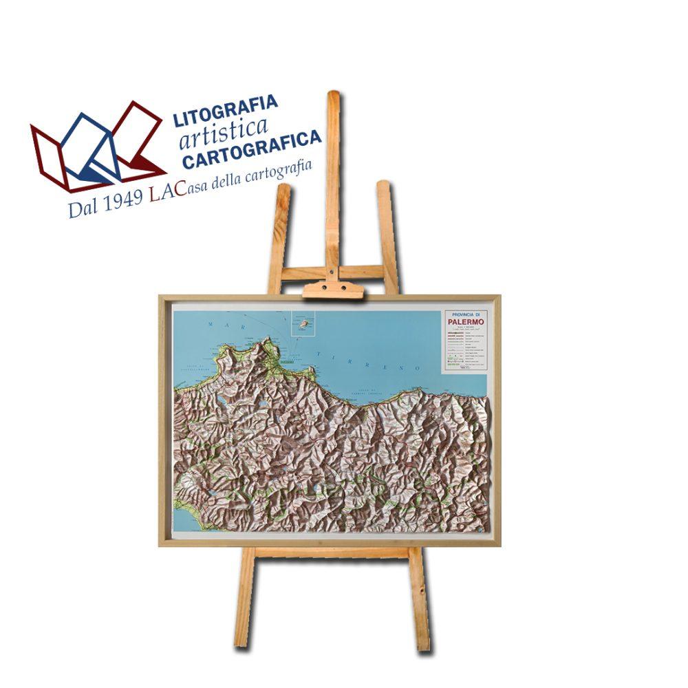 Palermo - Carta in rilievo 69 x 91 cm scala 1:150.000