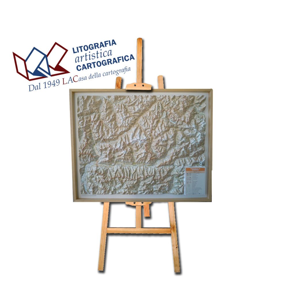 Sondrio - Carta in rilievo 69 x 85 cm scala 1:150.000