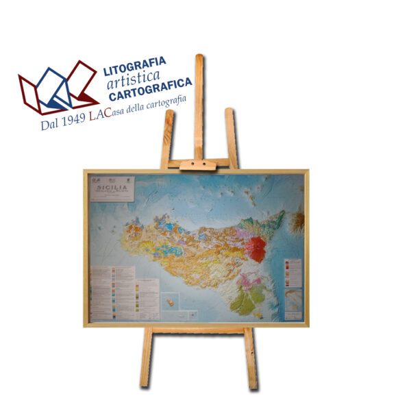 Sicilia - Carta in rilievo 83 x 122 cm scala 1:300.000 - immagine 3