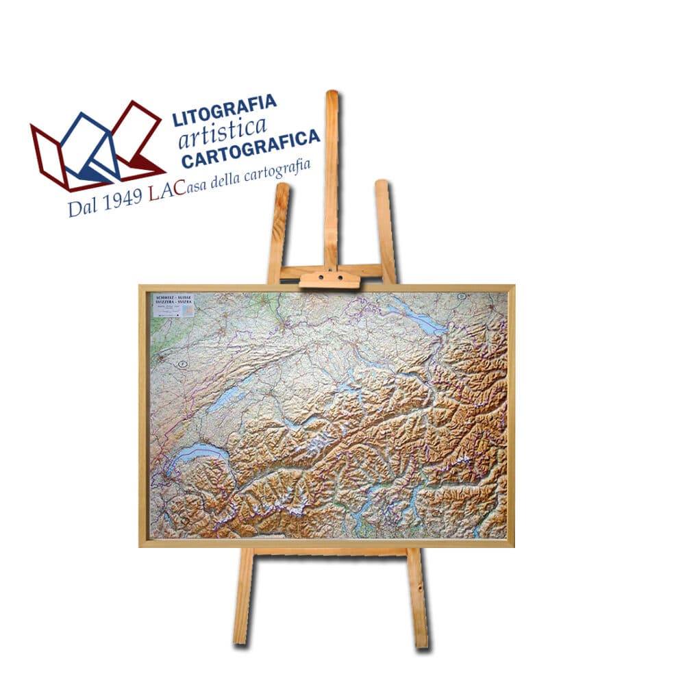 Svizzera - Carta in rilievo 87 x 124 cm scala 1:300.000