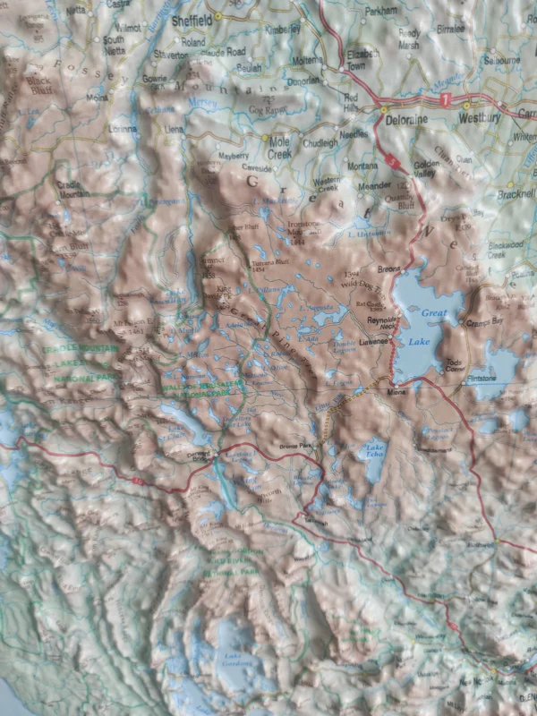 Tasmania - Carta in rilievo della Tasmania 70 x 91 cm scala 1:550.000 - immagine 5