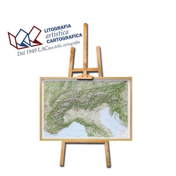 The Alps - Le Alpi Carta in rilievo 67 x 97 cm scala 1:1.000.000 - immagine 3