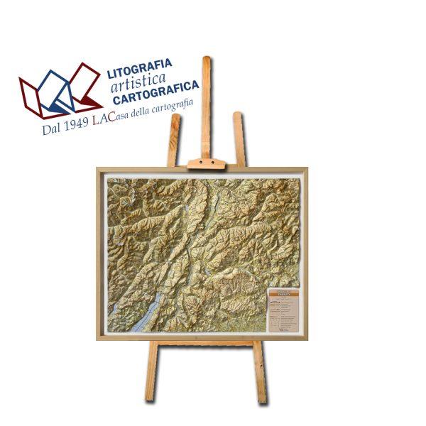 Trento - Carta in rilievo 68 x 82 cm scala 1:160.000
