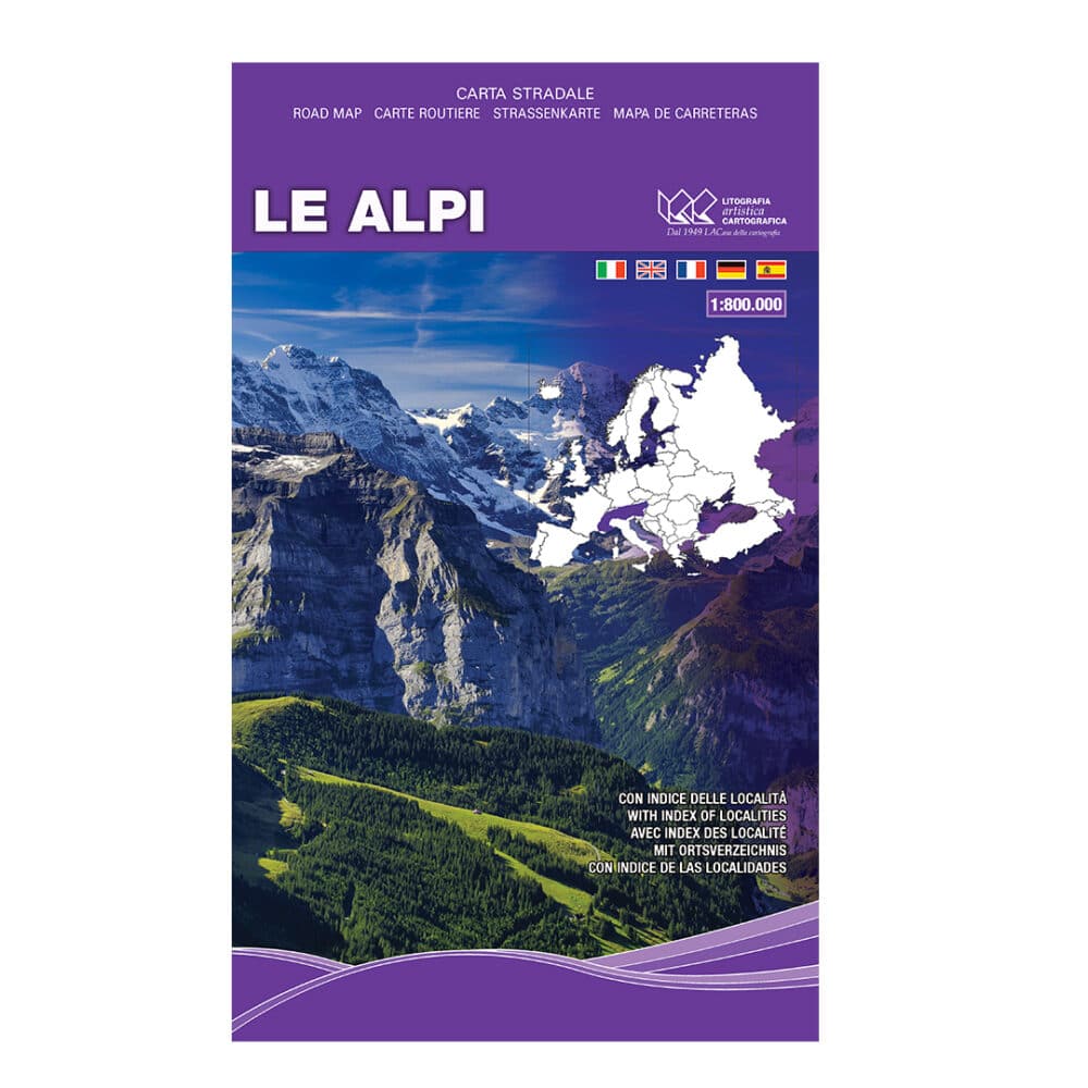 Le Alpi - Carta tematica stradale internazionale scala 1:800.000