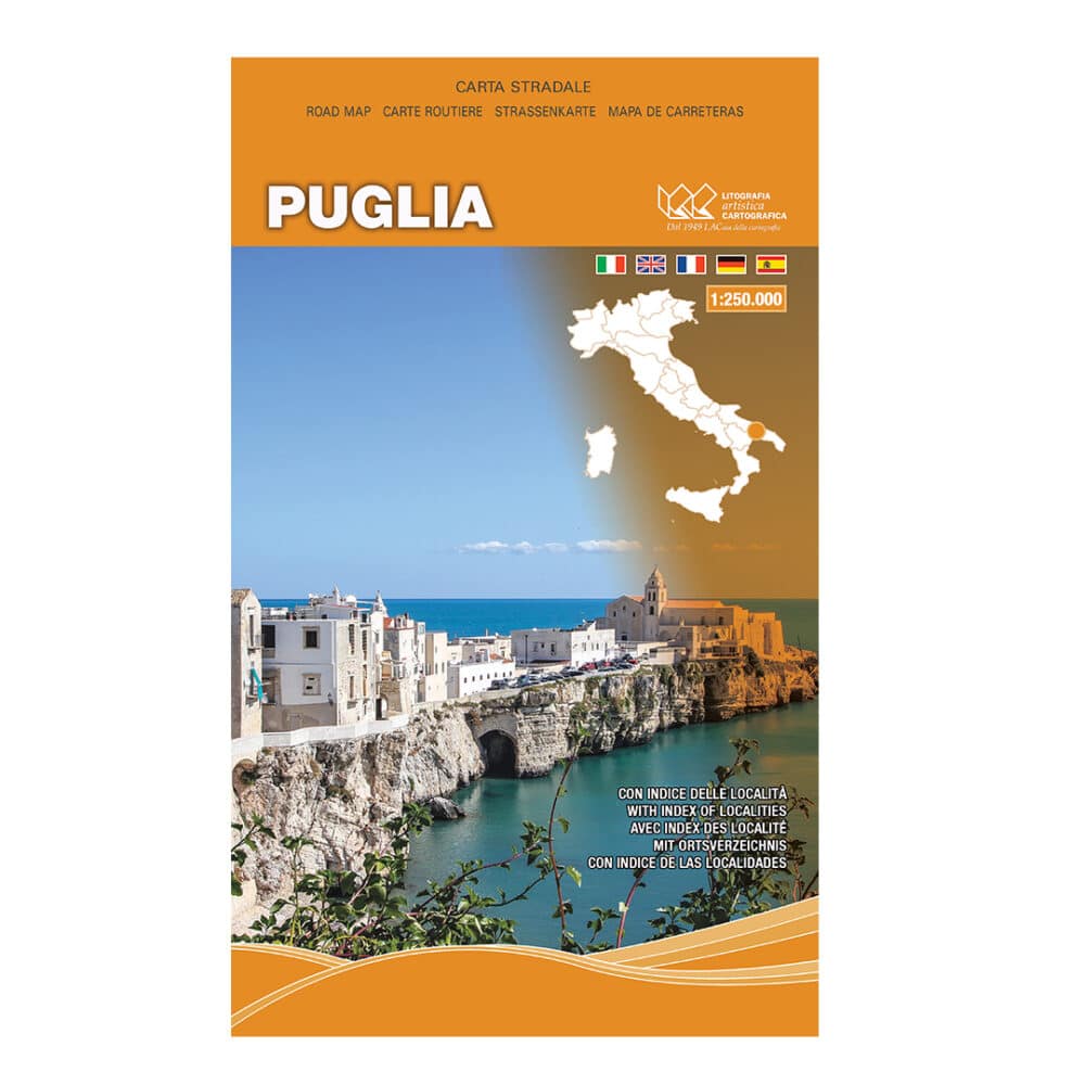 Puglia - Carta tematica stradale regionale scala 1:250.000