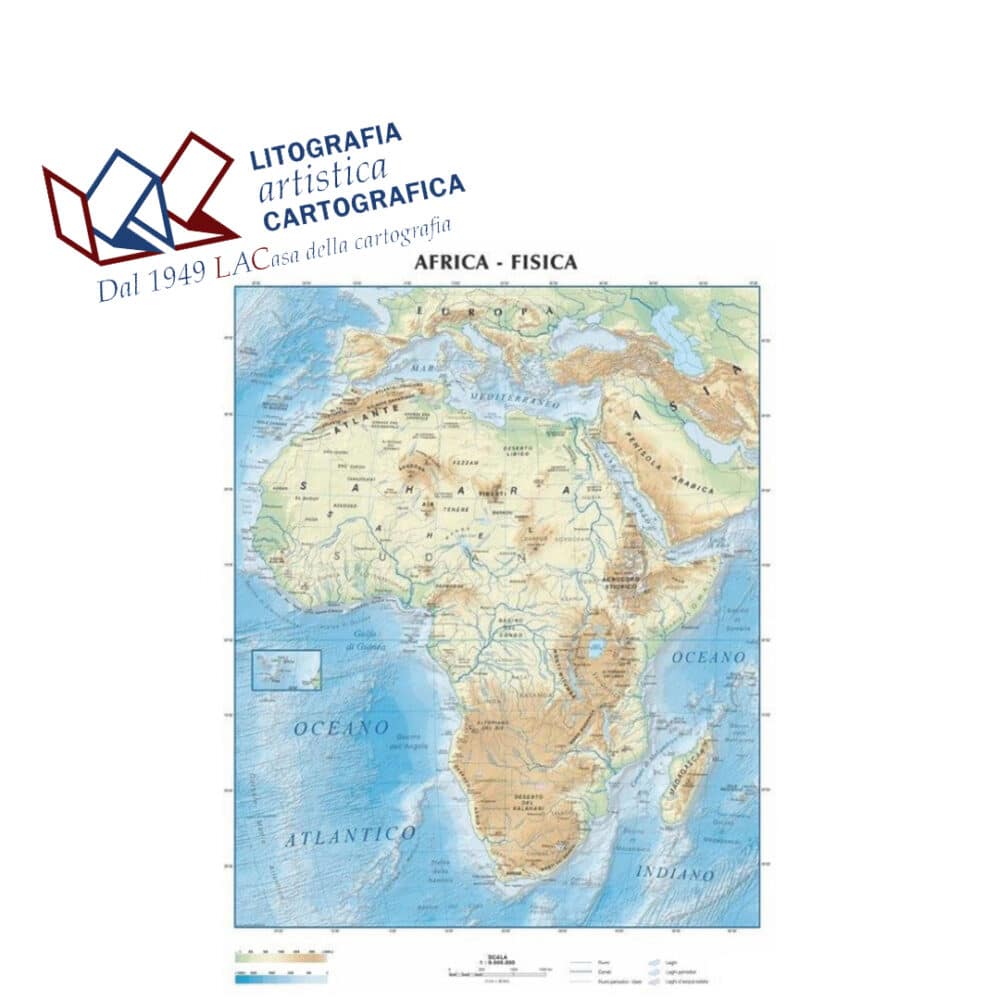 Africa - Carte scolastiche murali 98 x 139 cm scala 1:10.000.000
