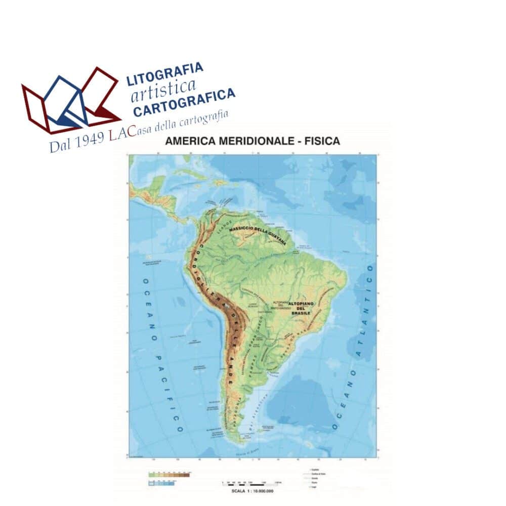America Meridionale - Carte scolastiche murali 98 x 130 cm scala 1:8.000.000