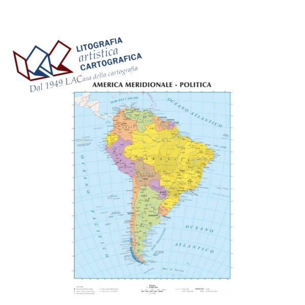 America Meridionale - Carte scolastiche da banco internazionali A4 scala 1:45.000.000 - immagine 2