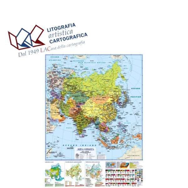 Asia - Carte scolastiche murali 98 x 138 cm scala 1:12.000.000 - immagine 2