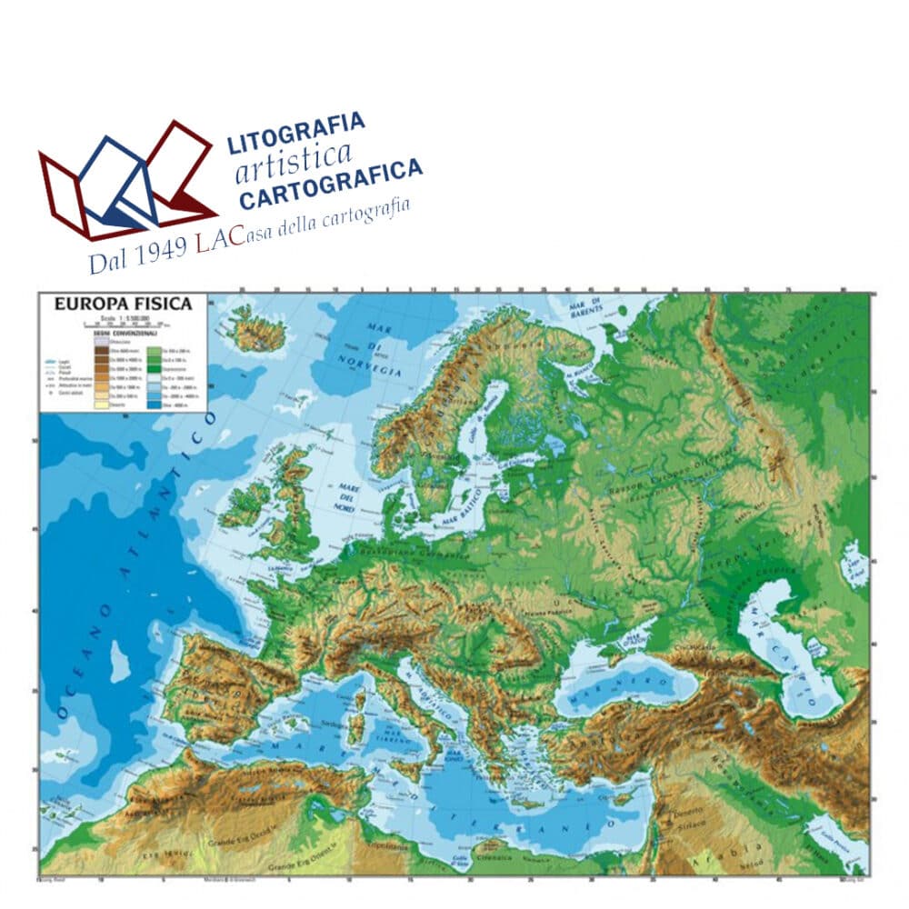 Europa - Carte scolastiche murali 98 x 139 cm scala 1:5.150.000
