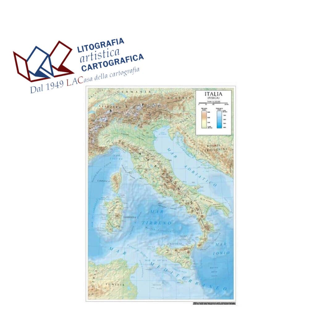 Italia - Carte scolastiche da banco A3 scala 1:3.750.000