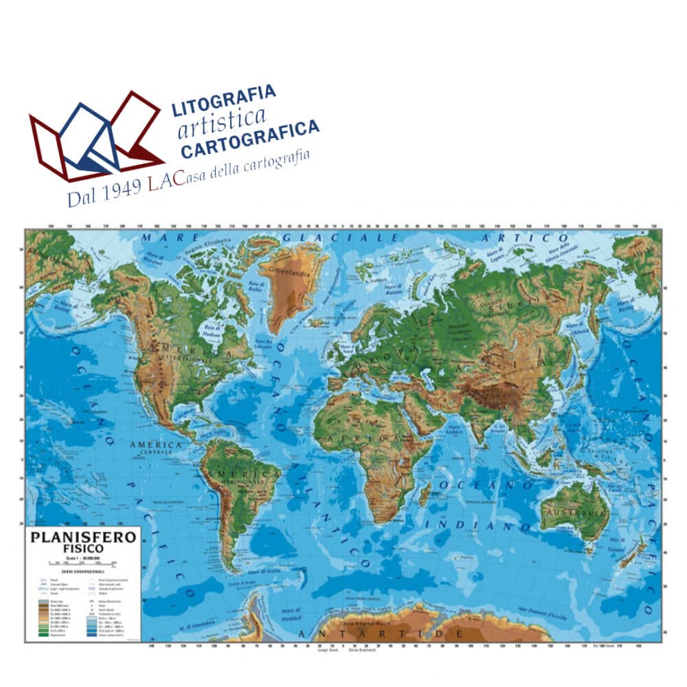 Mondo - Carte scolastiche da banco internazionali A4 scala 1:150.000.000