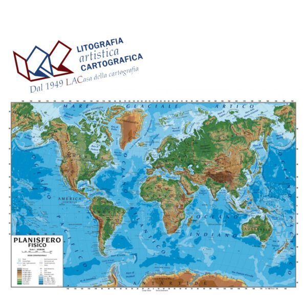 Mondo - Carte scolastiche da banco internazionali A4 scala 1:150.000.000