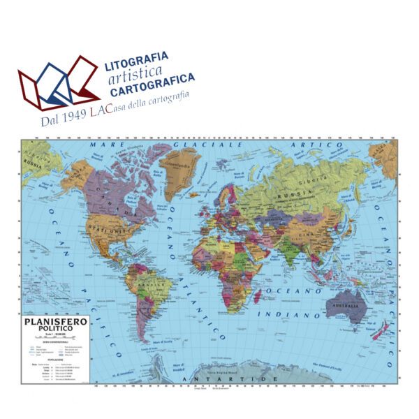Mondo - Carte scolastiche da banco internazionali A4 scala 1:150.000.000 - immagine 2