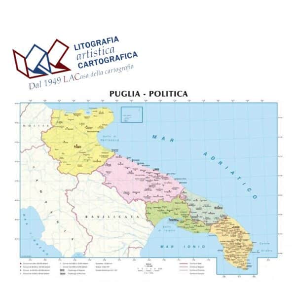Puglia - Carte scolastiche da banco Italiane A4 scala 1:1.300.000 - immagine 2