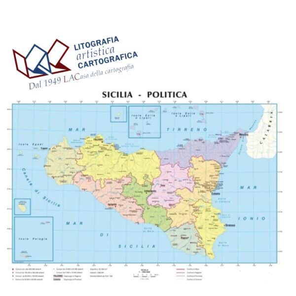 Sicilia - Carte scolastiche murali 98 x 130 cm scala 1:300.000 - immagine 2