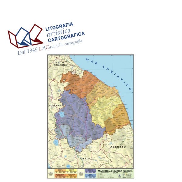 Umbria - Marche Carte scolastiche da banco Italiane A4 scala 1:720.000 - immagine 2