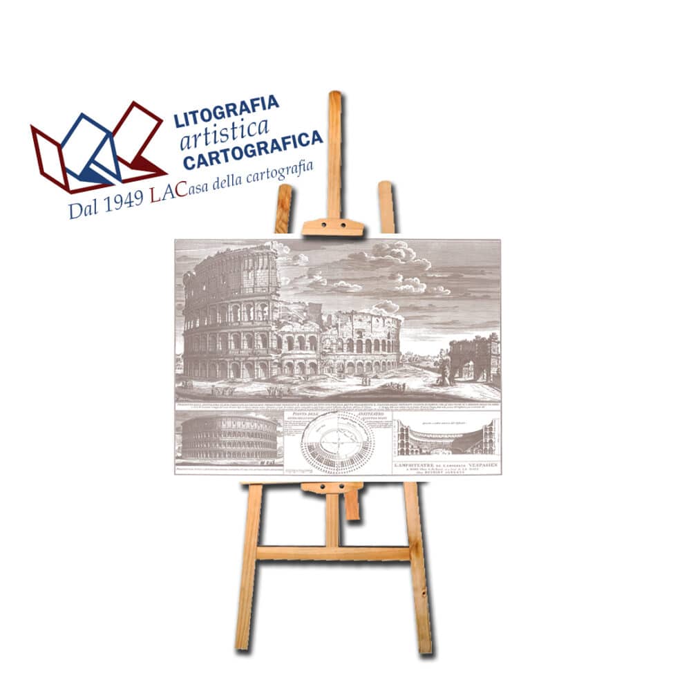 Colosseo color seppia - Carte antiche 42 x 57 cm