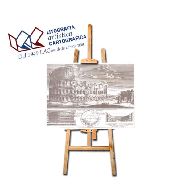 Colosseo color seppia - Carte antiche 42 x 57 cm