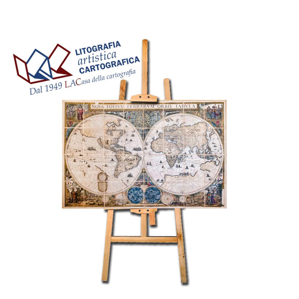 Planisfero De Wit 1670 - Carte antiche 120 x 180 cm