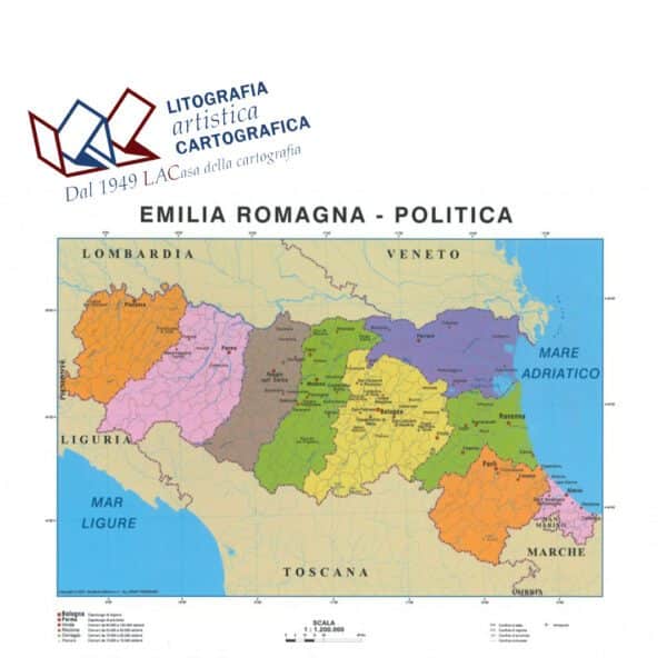 Emilia Romagna - Carte scolastiche da banco Italiane A4 scala 1:1.200.000 - immagine 2