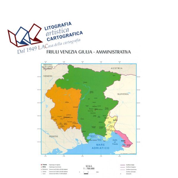Friuli Venezia Giulia - Carte scolastiche da banco Italiane A4 scala 1:1.700.000 - immagine 2