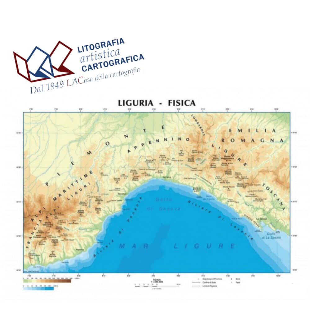 Liguria - Carte scolastiche murali 100 x 130 cm scala 1:175.000