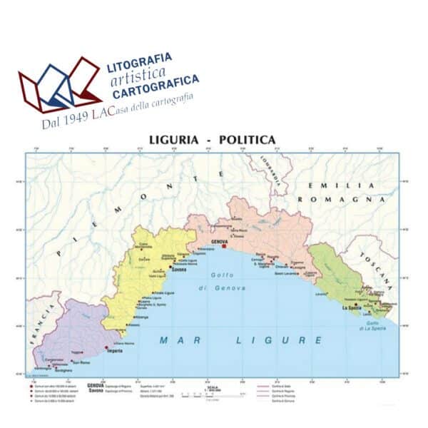 Liguria - Carte scolastiche da banco Italiane A4 scala 1:840.000 - immagine 2