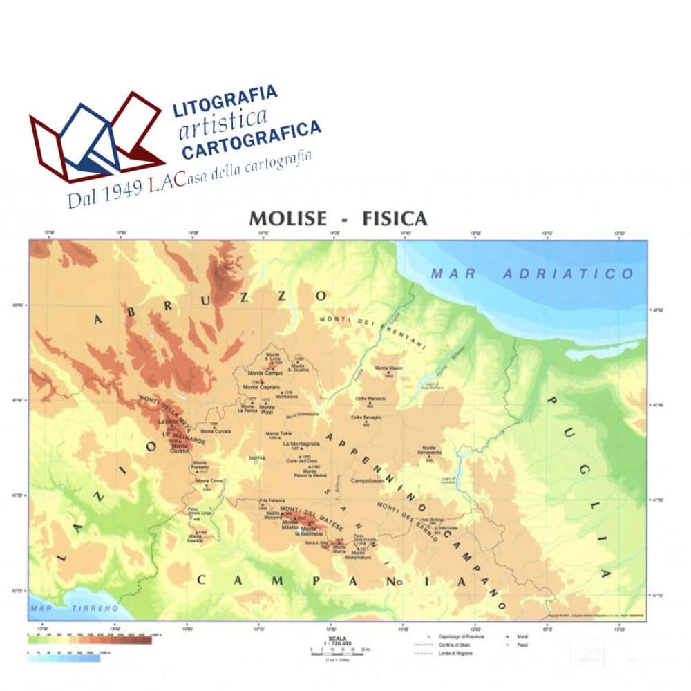 Molise - Carte scolastiche murali 100 x 130 cm scala 1:150.000