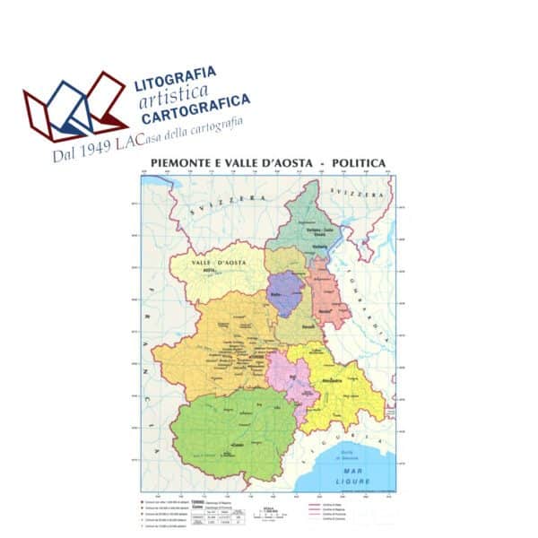 Piemonte - Valle d’Aosta - Carte scolastiche murali 98 x 137 cm scala 1:250.000 - immagine 2
