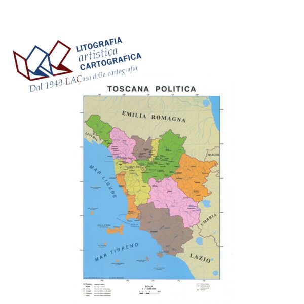 Toscana - Carte scolastiche da banco Italiane A4 scala 1:1.200.000 - immagine 2
