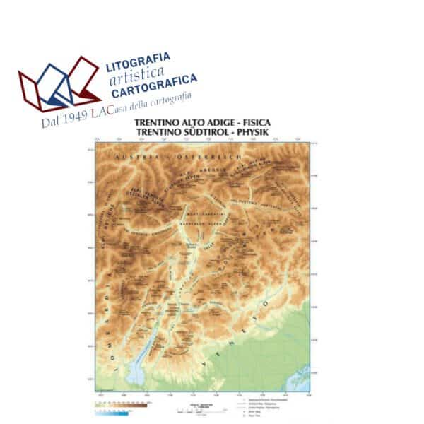 Trentino - Alto Adige-Südtirol Carte scolastiche da banco Italiane A4 scala 1:960.000