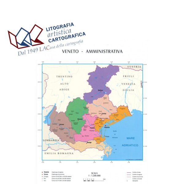 Veneto - Carte scolastiche da banco Italiane A4 scala 1:1.200.000 - immagine 2