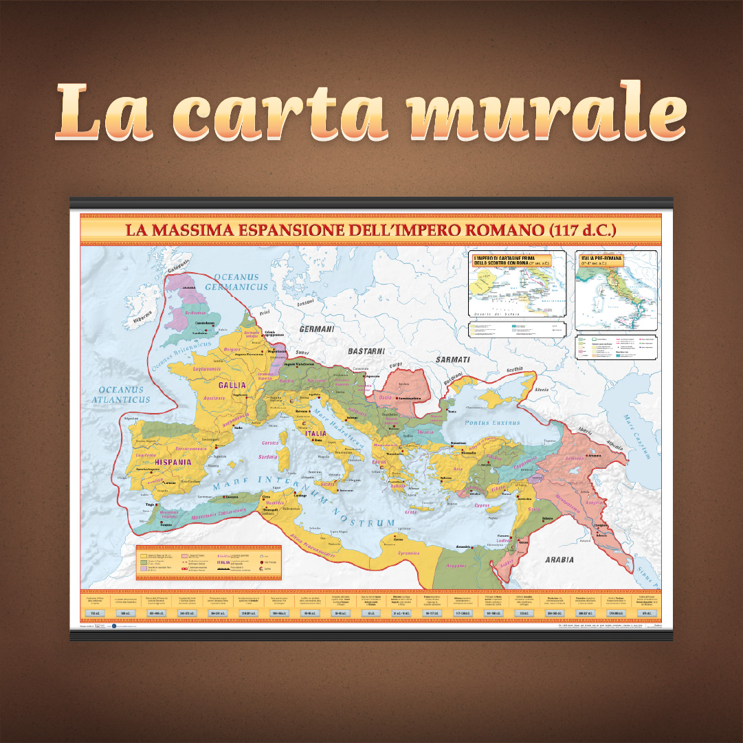 La Massima Espansione dell'Impero Romano (117 d.C.) - Carte scolastiche murali 140 x 100 cm - immagine 2